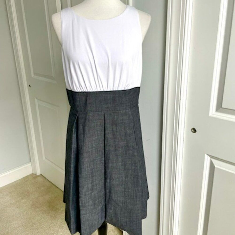 Jessica Simpson White Gray Racerback Stretchy Top Dress Size 12